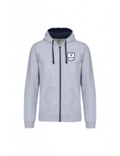 sweat zippé homme gris