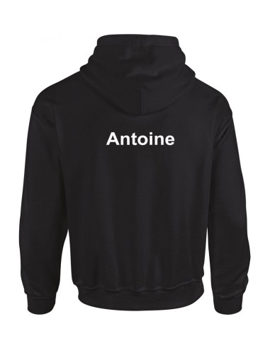 Sweat capuche prénom dos charles péguy - Noir