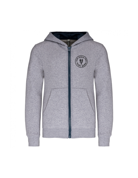 SWEAT ZIPPE CAPUCHE PRENOM - ENFANT - SAINT HENRI COEUR gris