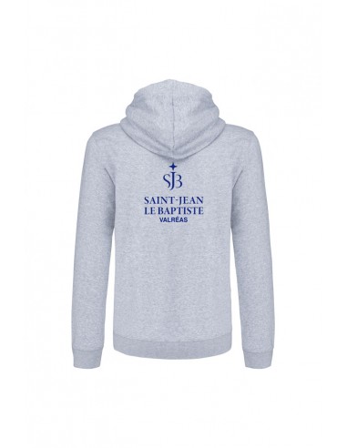 SWEAT ZIPPE CAPUCHE CONTRASTEE - HOMME - SJB - OXFORD GREY - D