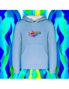 SWEAT CAPUCHE BICOLORE ST JO BLEU CIEL BLANC