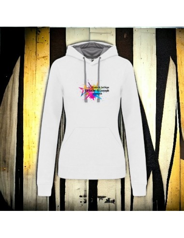 SWEAT CAPUCHE CONTRASTE F ST JO BLANC GRIS