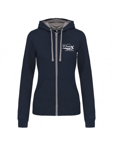 SWEAT ZIP CONTRASTE NAVY F 49122