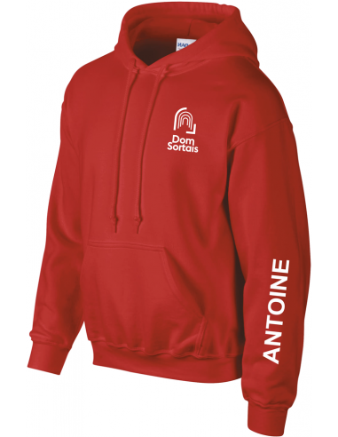 SWEAT CAPUCHE ROUGE MANCHE