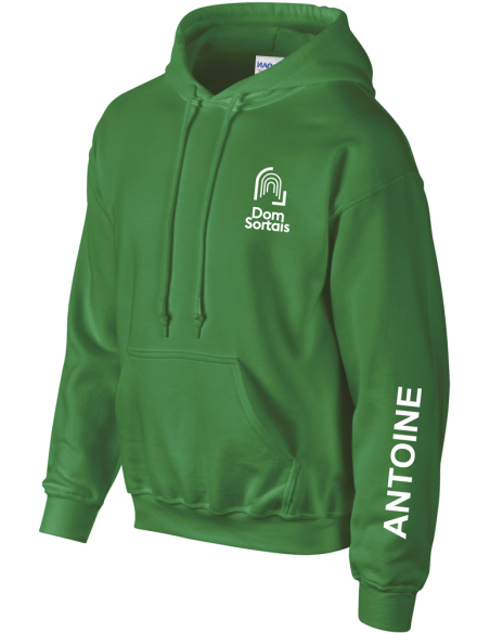 SWEAT CAPUCHE VERT MANCHE