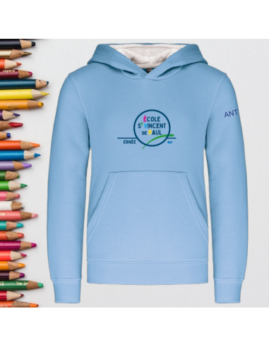 SWEAT CAPUCHE BICOLORE ENFANT AVEC...