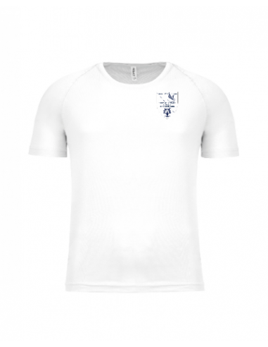 Tee shirt sport blanc homme logo mono sillé
