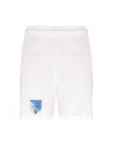 short sport blanc adulte logo couleur sillé