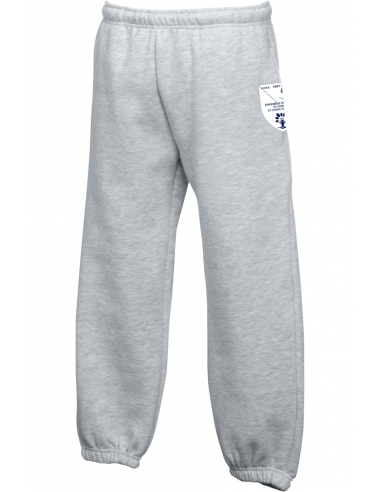 pantalon jogging gris enfant logo mono sillé