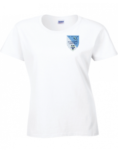 tee shirt blanc femme logo couleur sillé