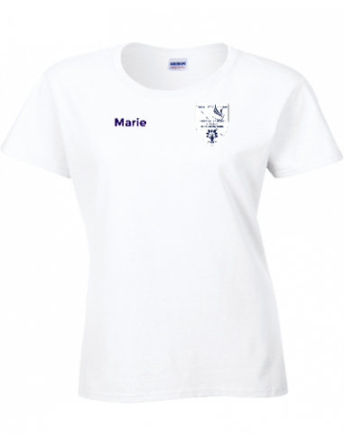 tee shirt femme prénom blanc mono sillé